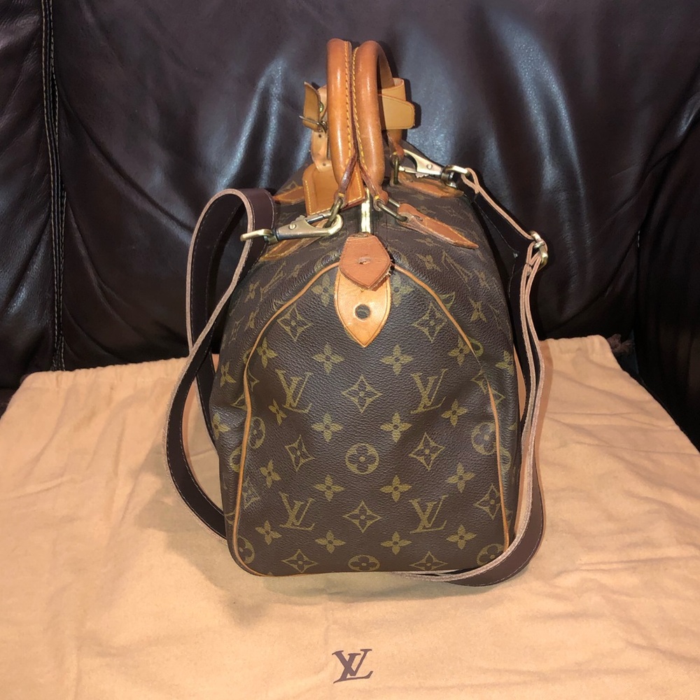 LOUIS VUITTON Monogram Speedy 30 Top Handle Boston Travel Day Bag 891FC - Picture 5 of 17